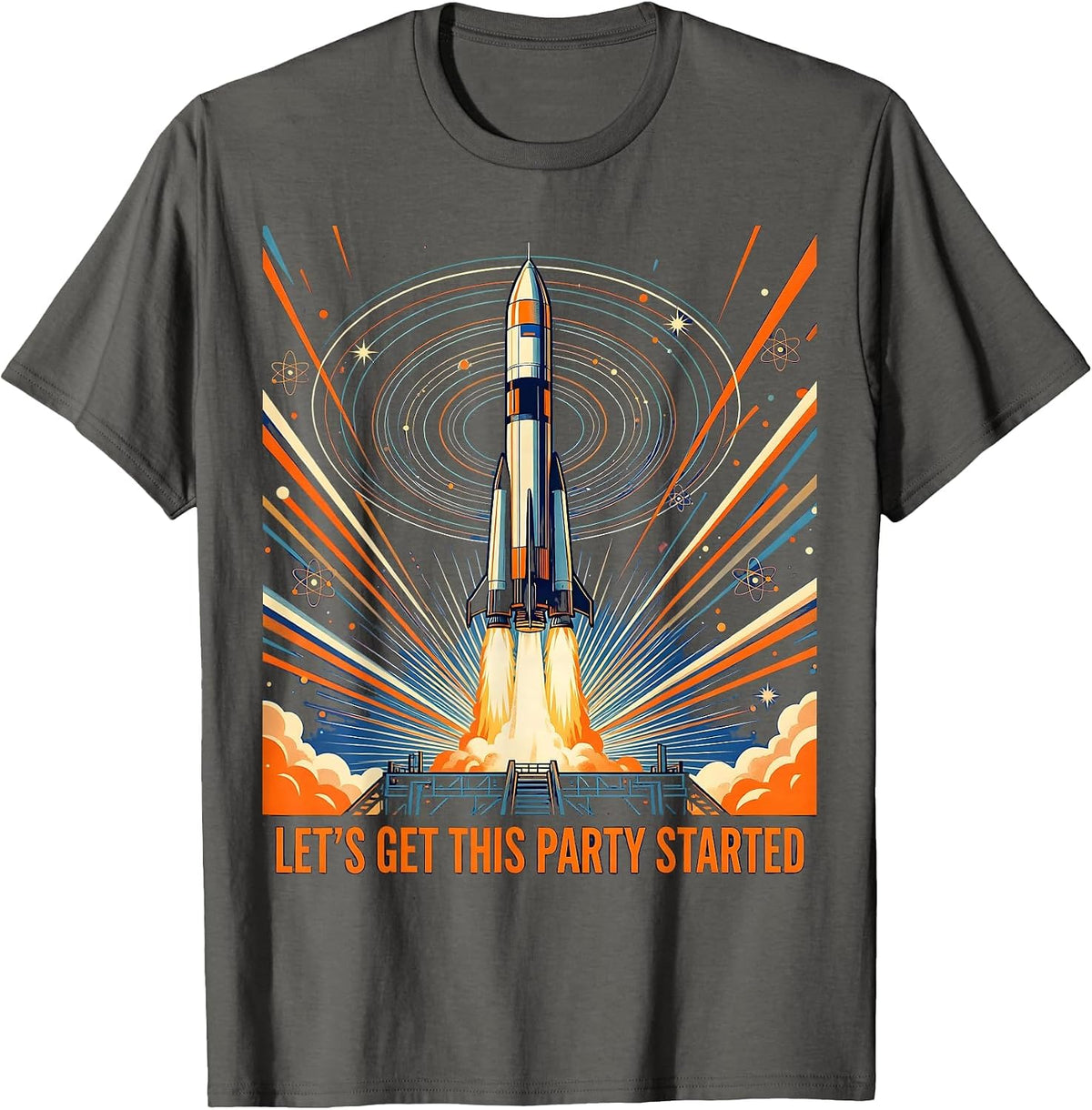 Let's Get This Party Started Celebration Design T-Shirt - Asphalt Grey