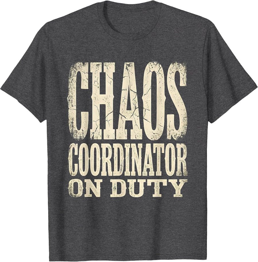 Men's Maid of Honor Chaos Coordinator On Duty T-Shirt - Dark Heather Grey