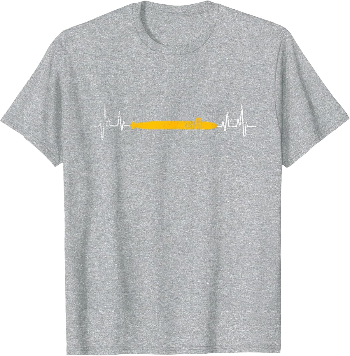 U.S Submarine Heartbeat T Shirt Silent Service Veterans Day T-Shirt - Heather Grey