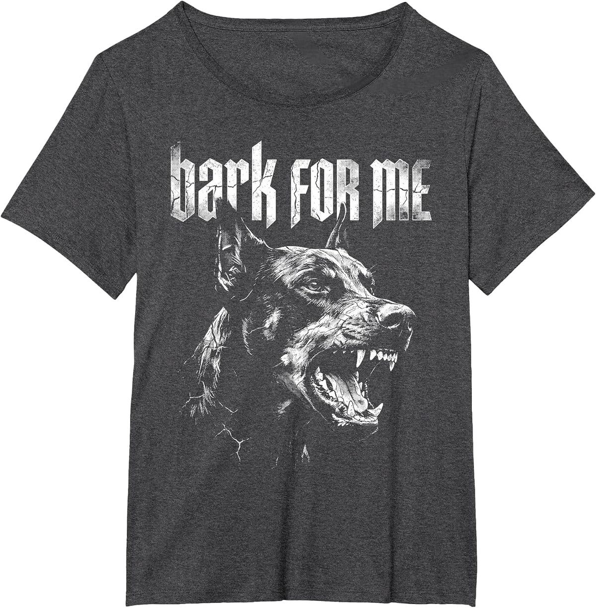 Bark for Me Dog Doberman Grunge Aesthetic T-Shirt - Dark Heather Grey