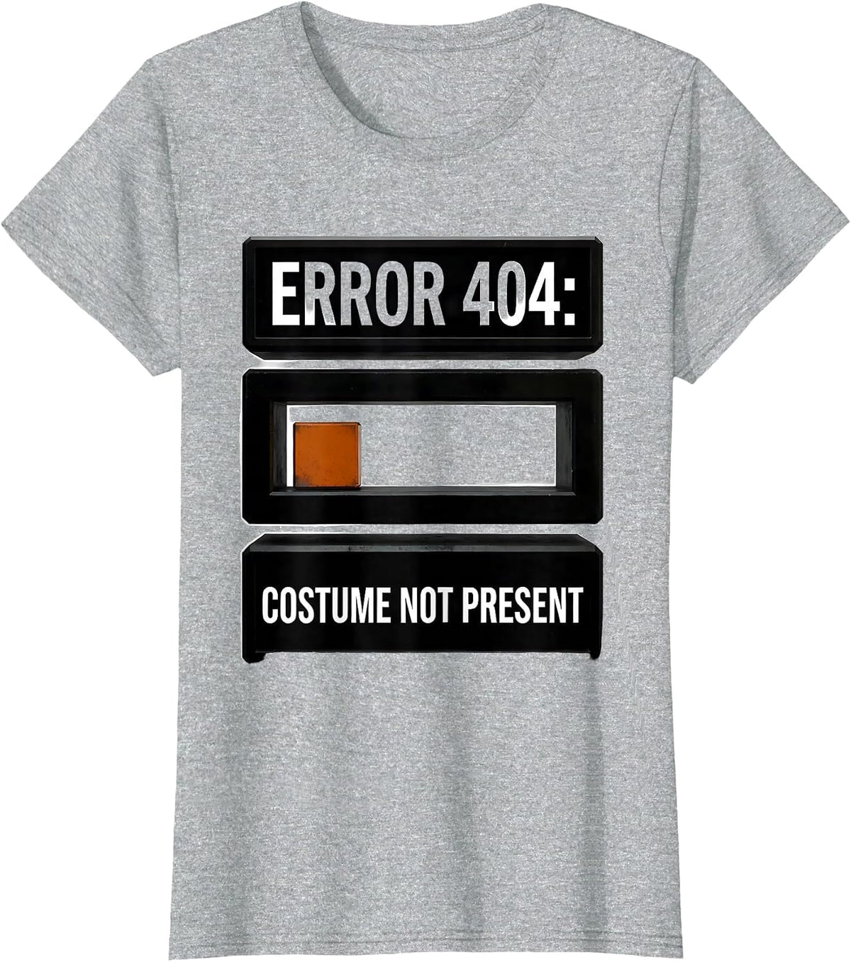 Error 404 Costume Not Present Funny Lazy Halloween T-Shirt - Heather Grey