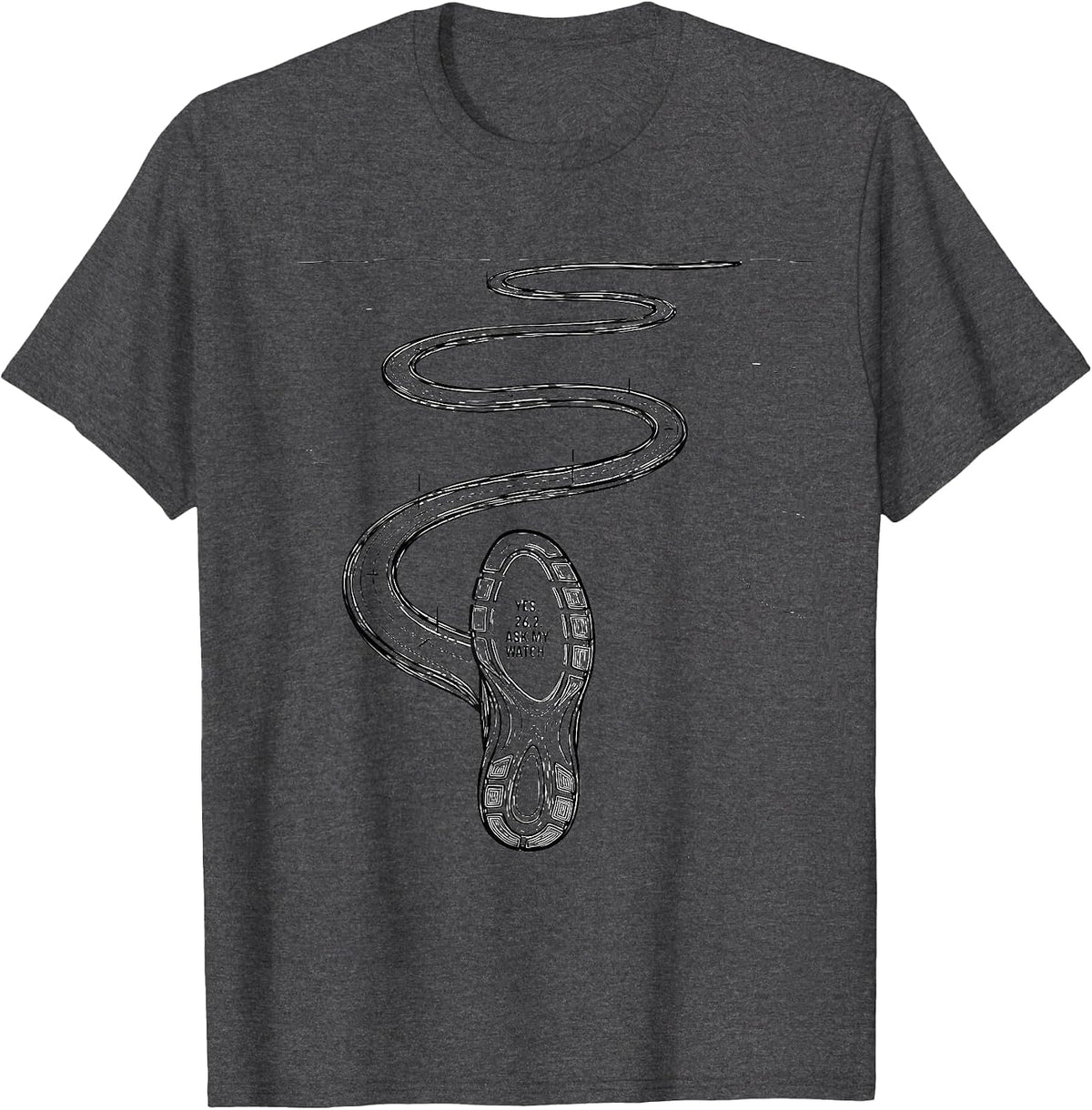Men's Yes. 26.2. Ask My Watch Funny Runner Marathon Gift T-Shirt - Dark Heather Grey