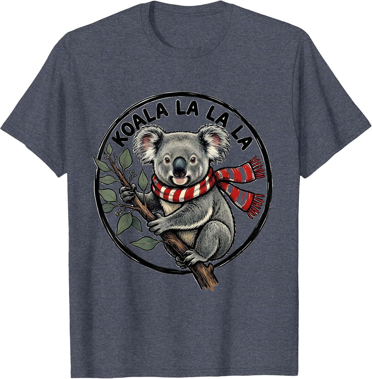Koala La La La Funny Christmas Animal Pun Humor T-Shirt - Heather Blue