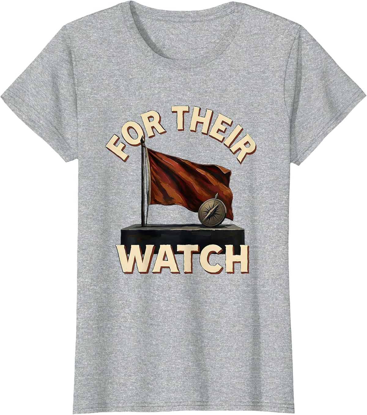 For Their Watch Patriotic Vintage Memorial Day T-Shirt - Heather Grey