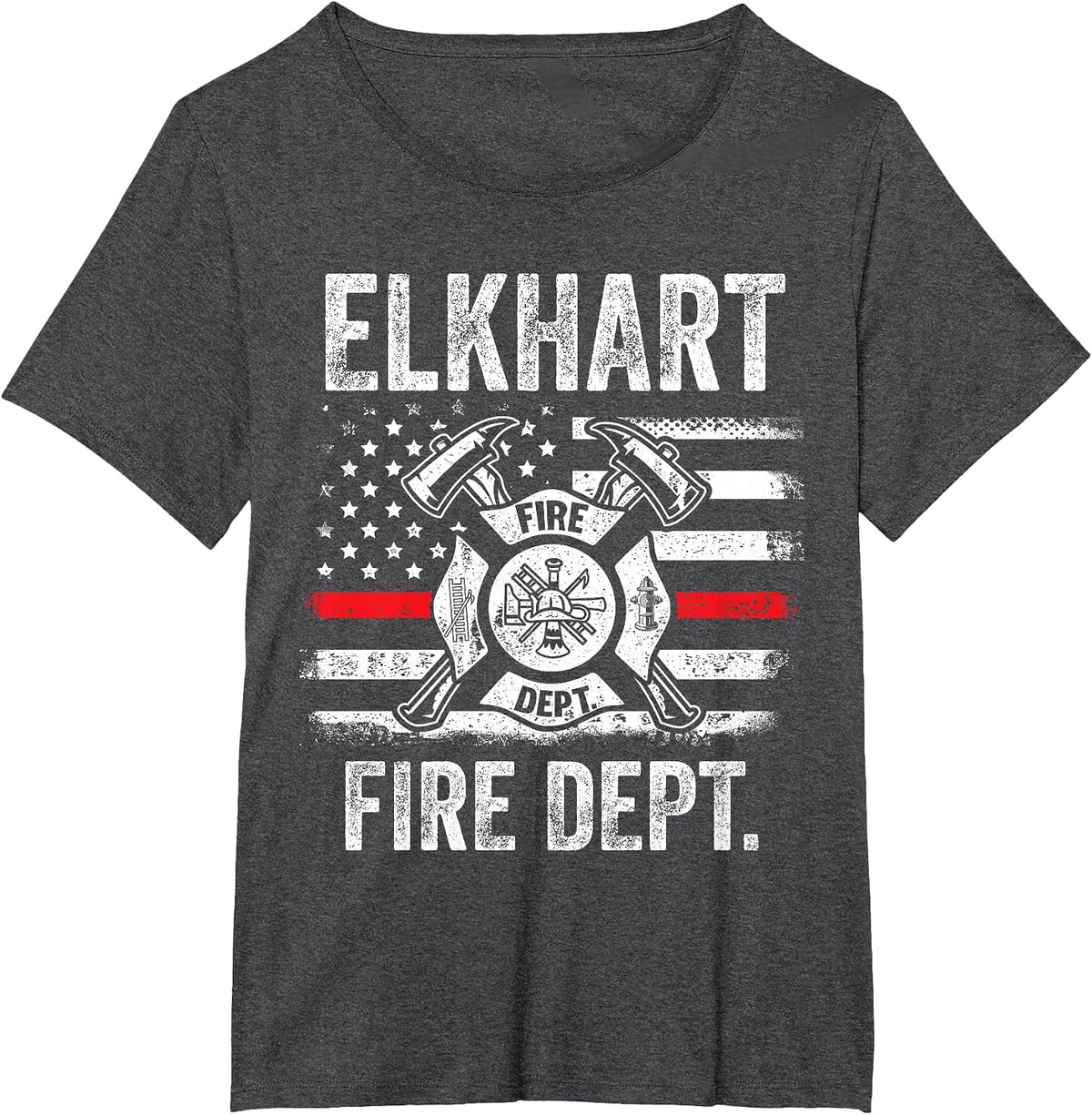 Elkhart Indiana Fire Brigade Indiana Fireman T-Shirt - Dark Heather Grey