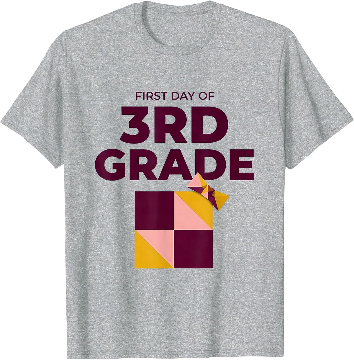 Men's First Day Of 3rd Grade Teacher Girl Coquette Bow Back T-Shirt - Heather Grey