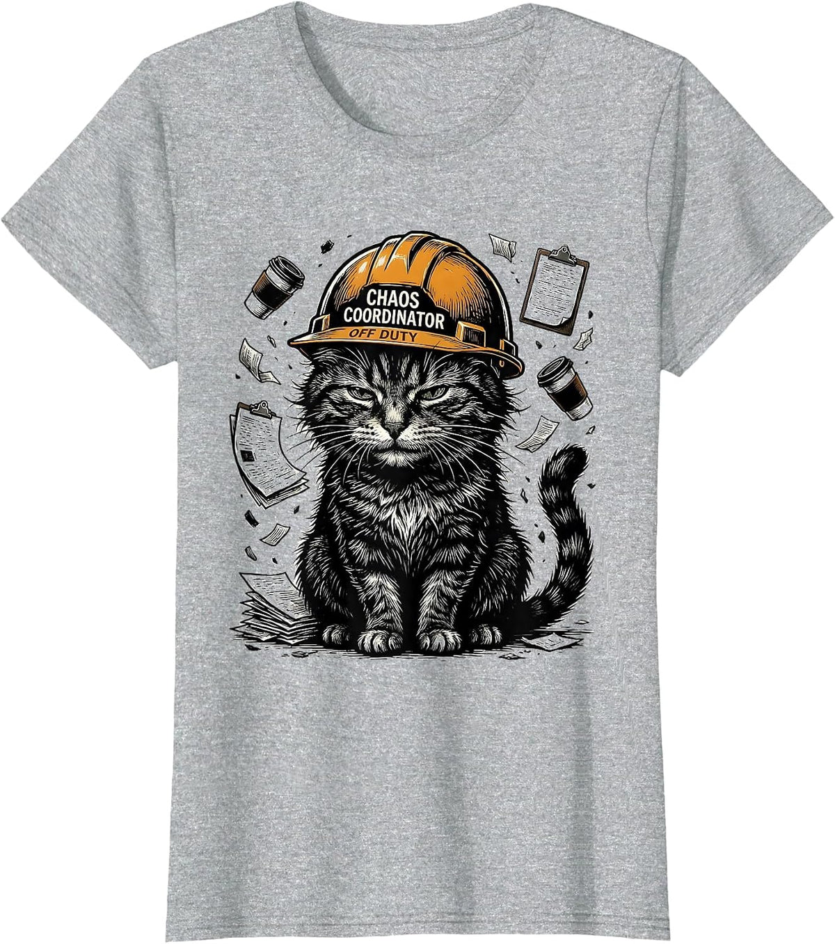 Chaos Coordinator Off Duty Funny Humor Design T-Shirt - Heather Grey