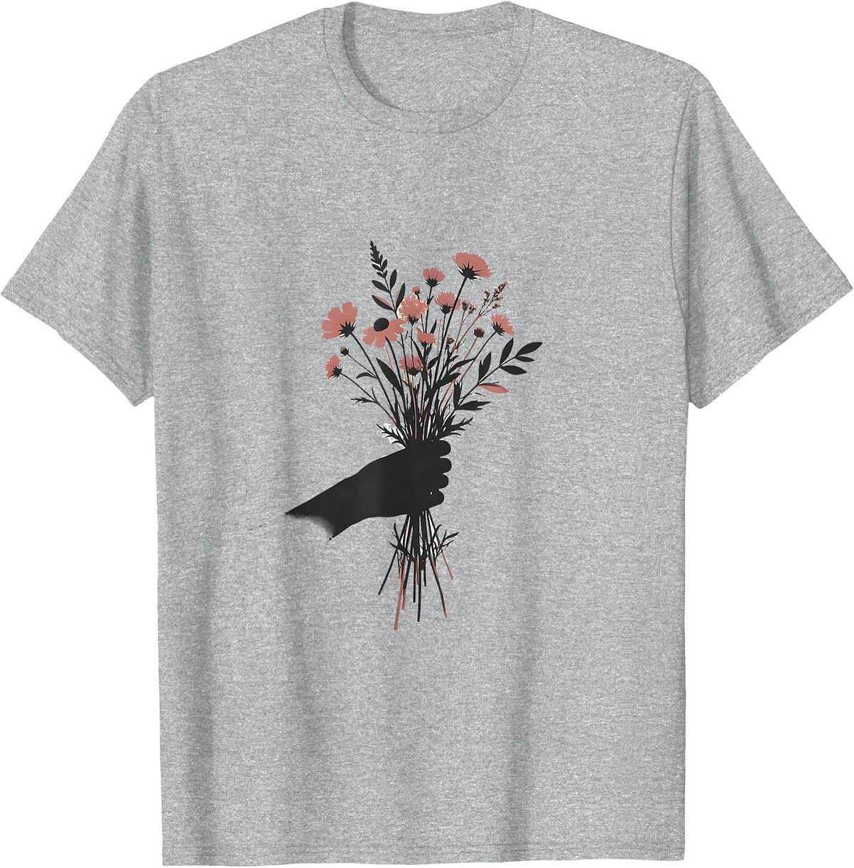 Men's Be Kind Wildflower Bouquet Kindness Gift Tee T-Shirt - Heather Grey