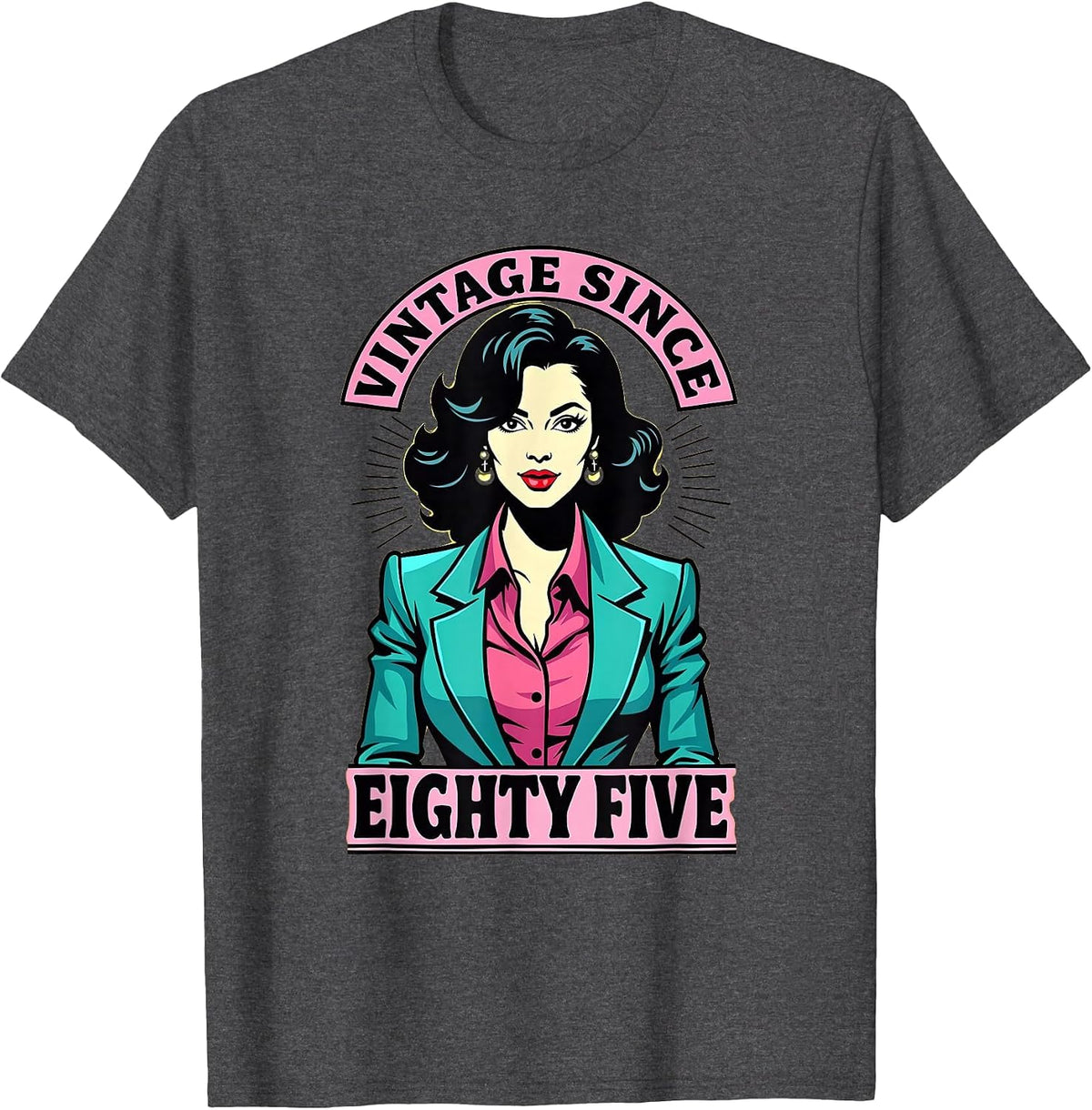 Vintage Since Eighty Five 1985 Born Design T-Shirt - Dark Heather Grey