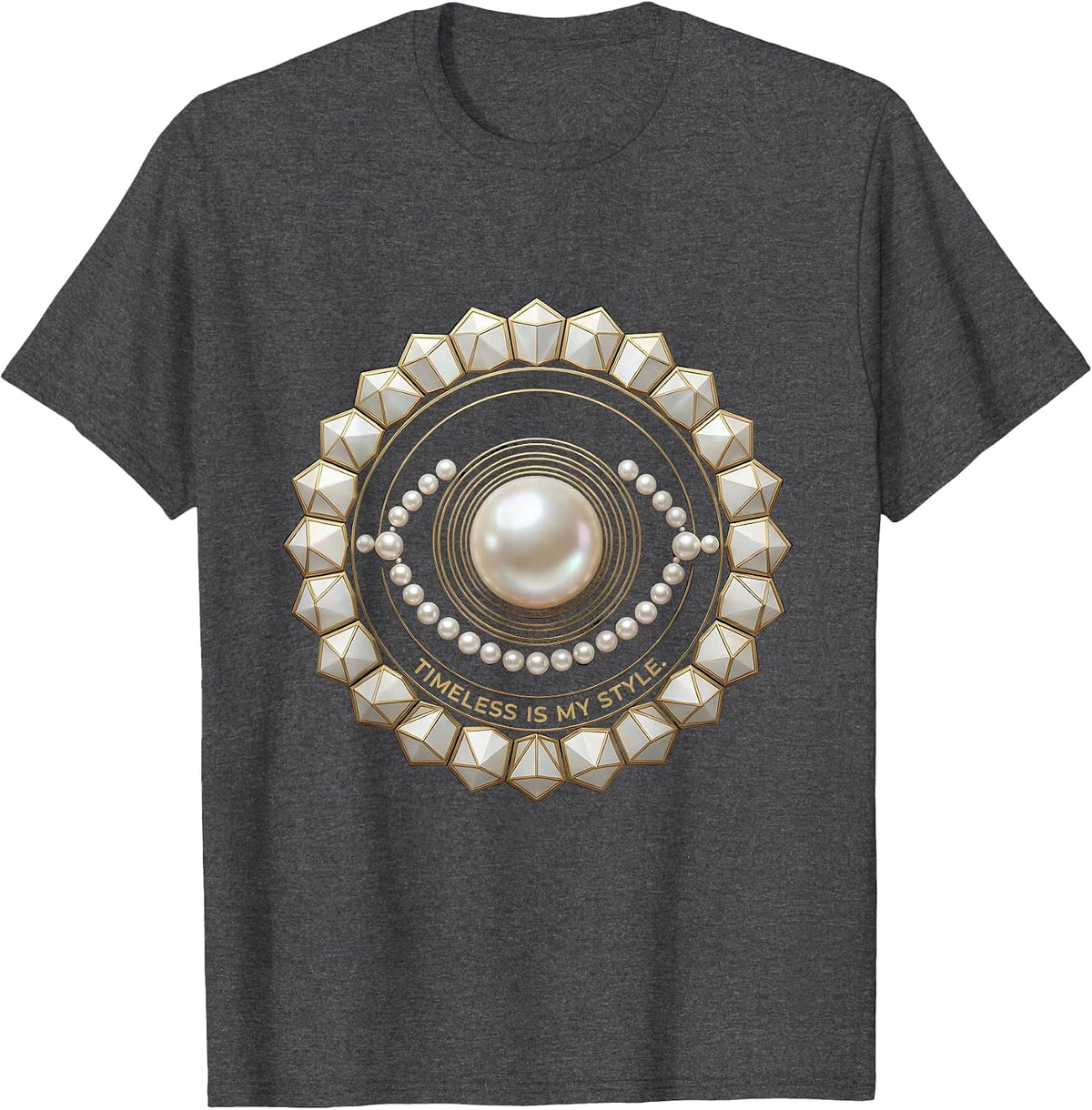 Men's Pearls Are Always Appropriate Timeless Style T-Shirt - Dark Heather Grey