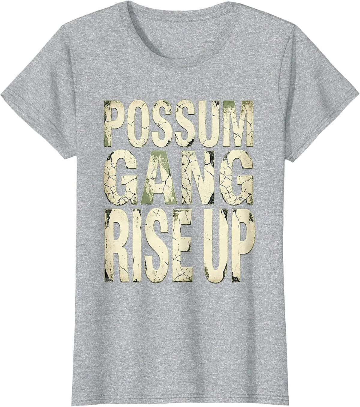 Possum Gang Rise Up Funny Opossum Design T-Shirt - Heather Grey