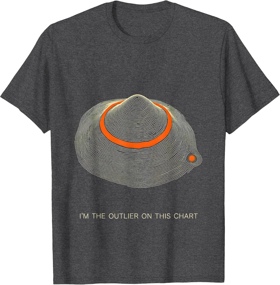 Men's I'm The Outlier On This Chart Funny Data Scientist Nerdy T-Shirt - Dark Heather Grey