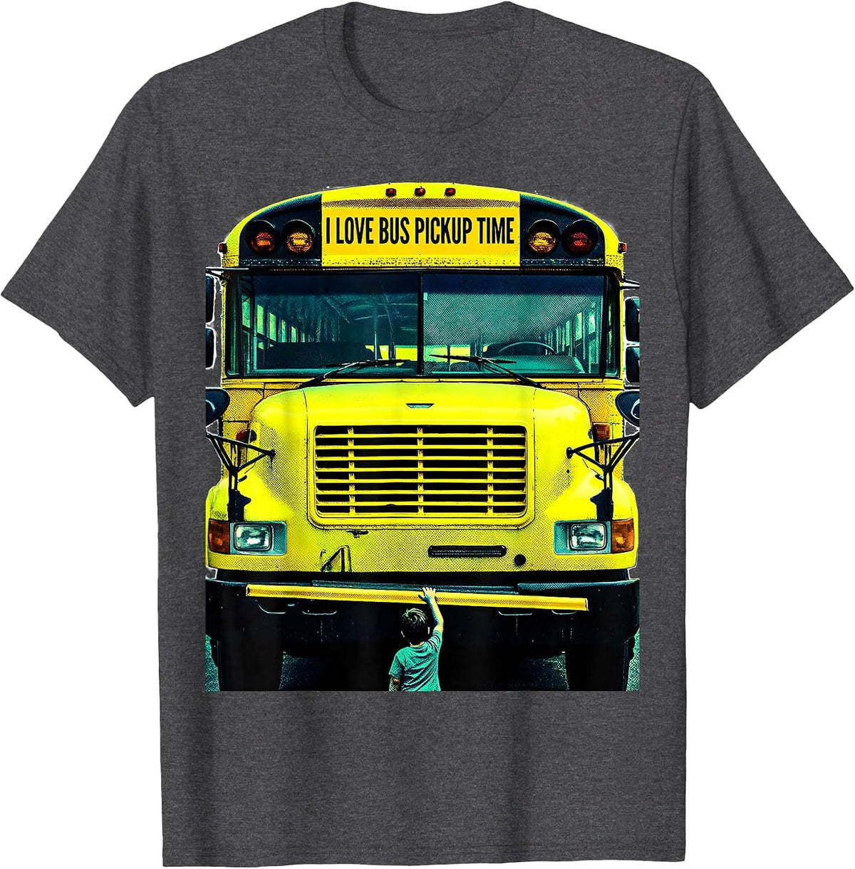 Men's I Love Bus Pickup Time Funny School Bus Driver Gift T-Shirt - Dark Heather Grey