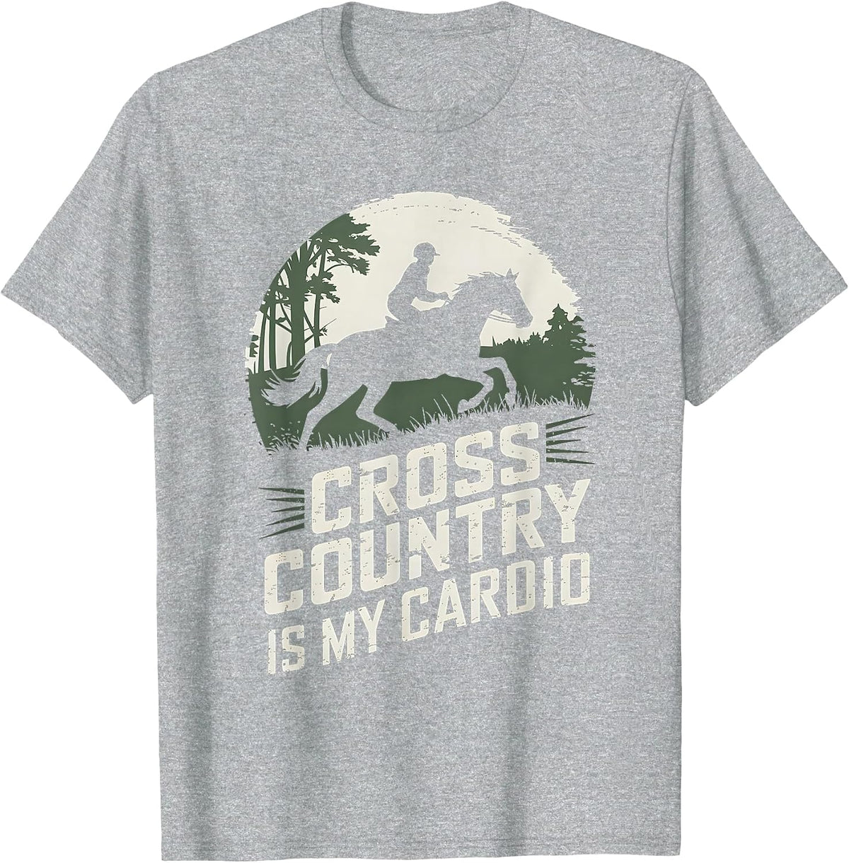 Cross Country is My Cardio Horse Riding T-Shirt - Heather Grey
