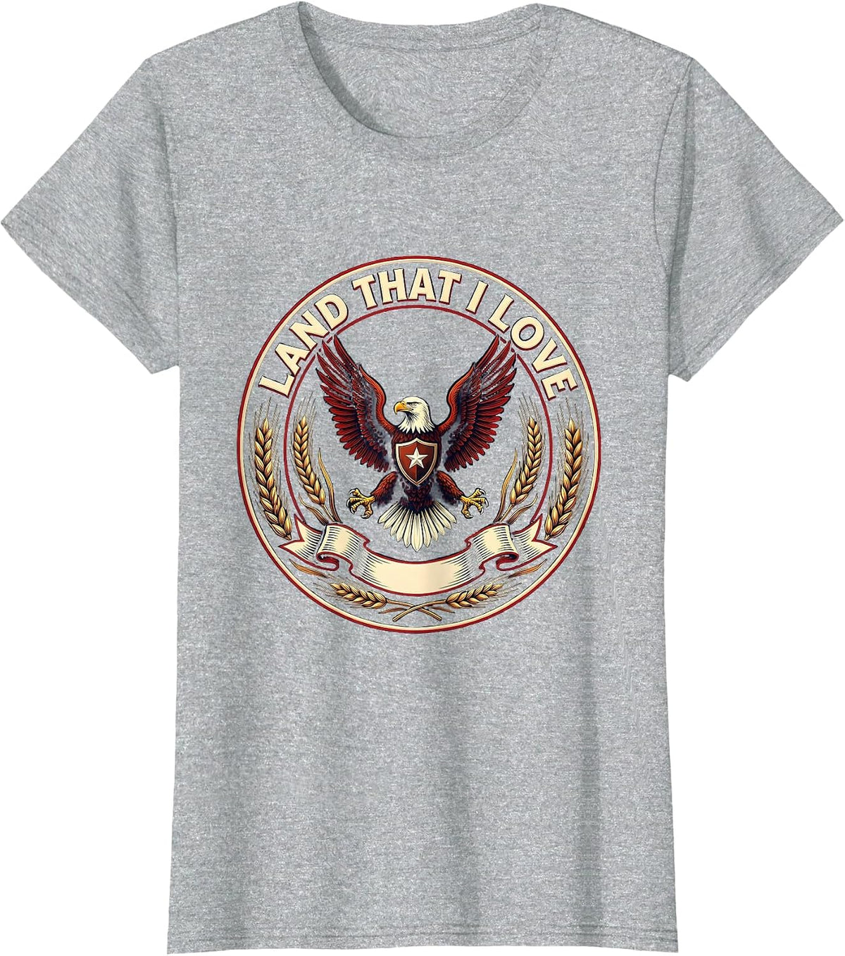 Land That I Love Memorial Day Patriotic Design T-Shirt - Heather Grey