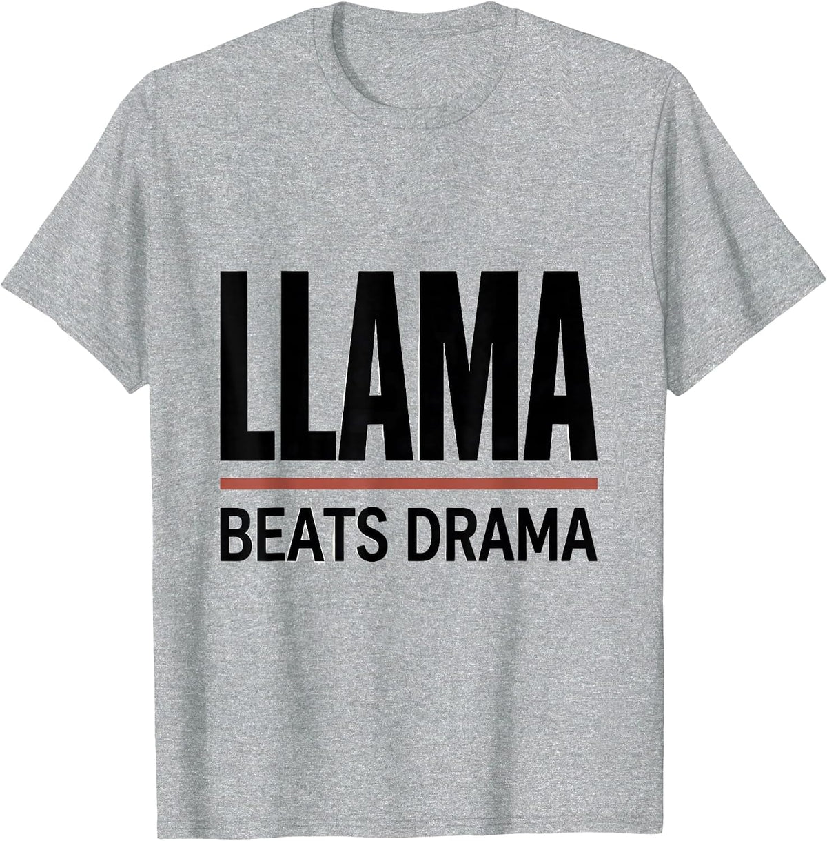 Men's Llama Beats Drama Funny Llama Alpaca Lover Gift T-Shirt - Heather Grey