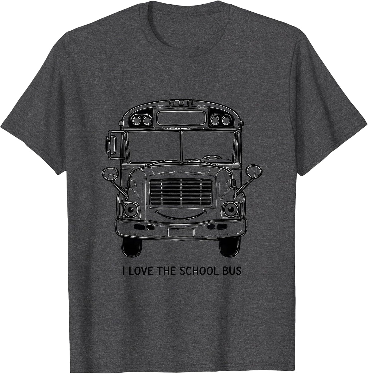 Men's I Love The School Bus Funny School Bus Driver Costume T-Shirt - Dark Heather Grey