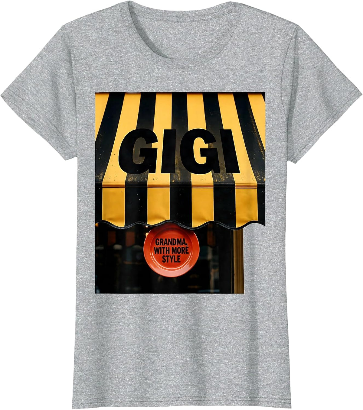 Women's Gigi Grandma With More Style Funny Grandmother Gift T-Shirt - Heather Grey