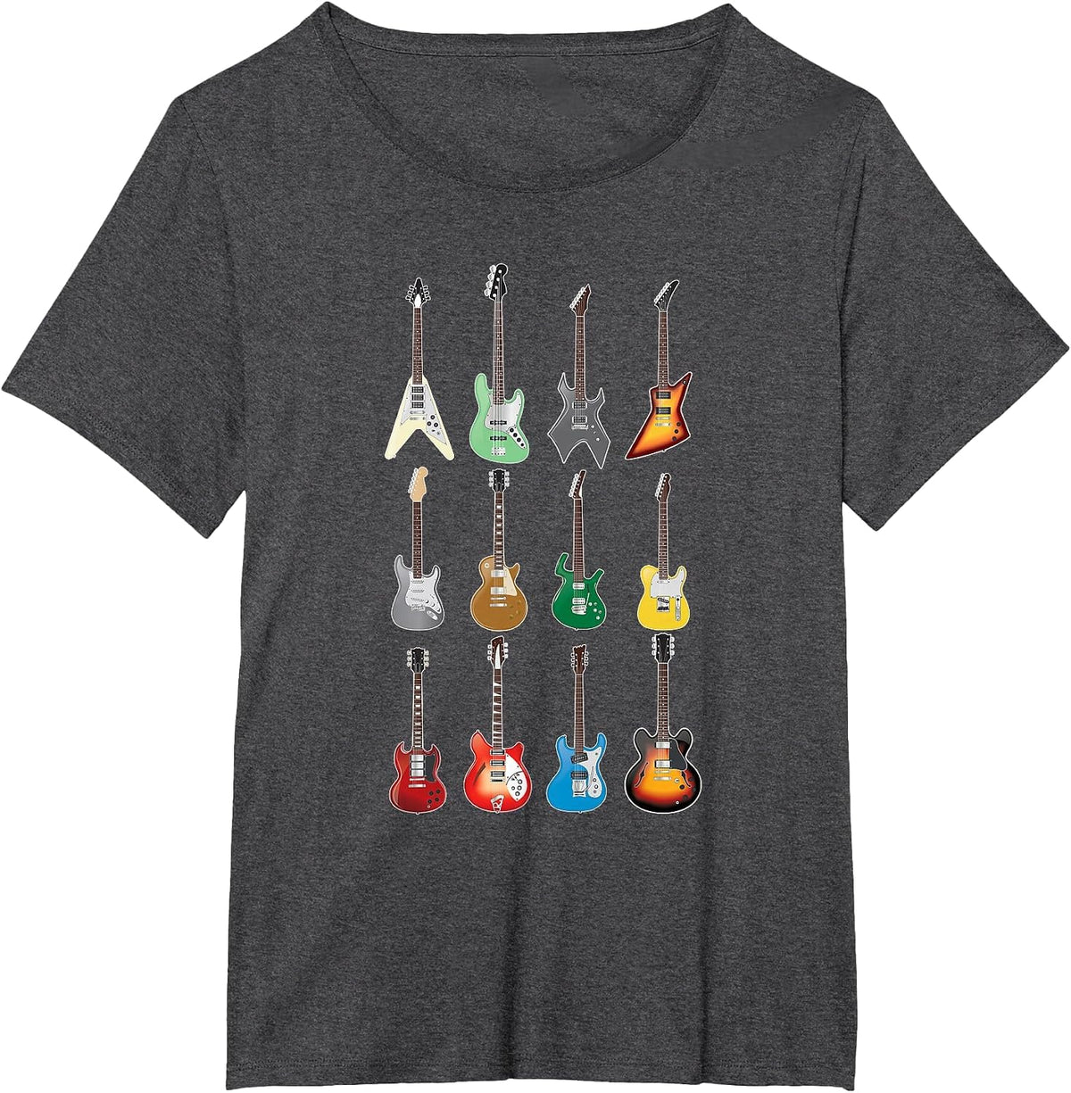 Electric Guitarist T-Shirt - Vintage Guitar Collection 2 T-Shirt - Dark Heather Grey
