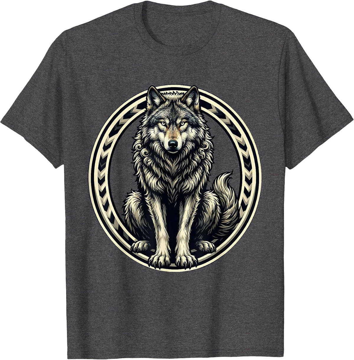 White Lies Wolf in Sheep's Wool Graphic Tee T-Shirt - Dark Heather Grey