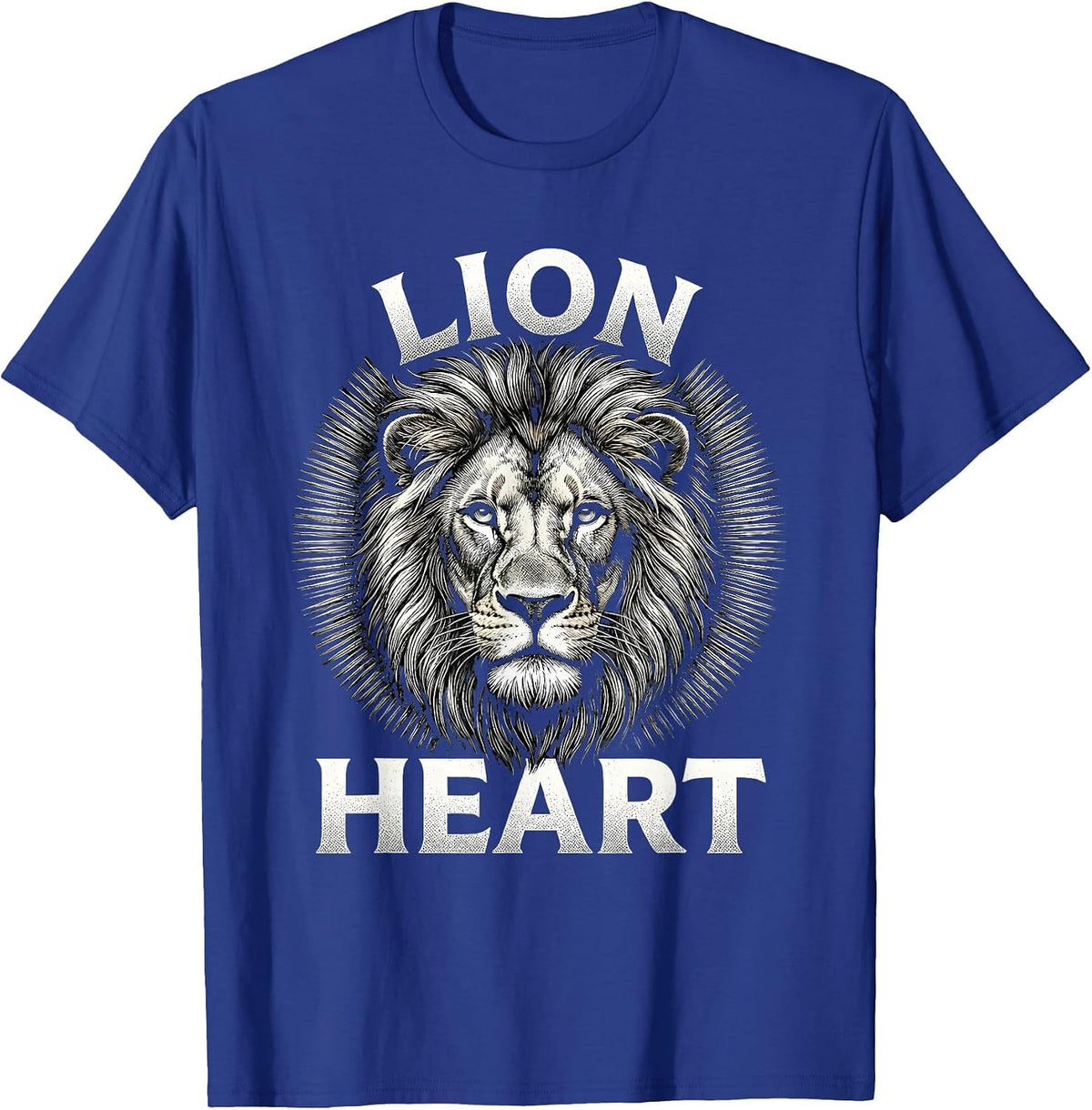 Men's Lion Heart Bold Fierce Animal Pride Fan Unisex T-Shirt - Royal Blue