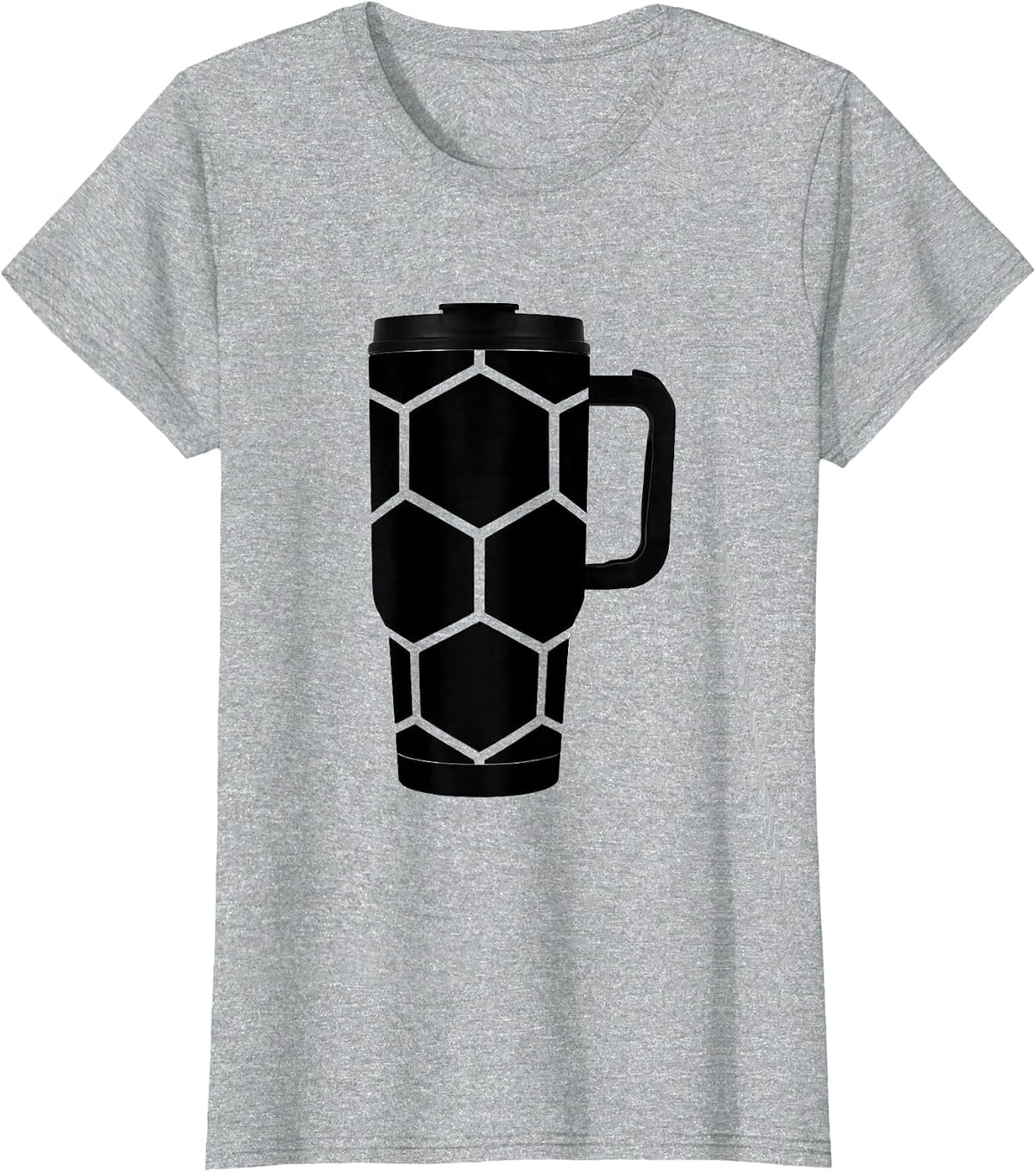Soccer Dad Travel Mug Ball Graphic Tee T-Shirt - Heather Grey