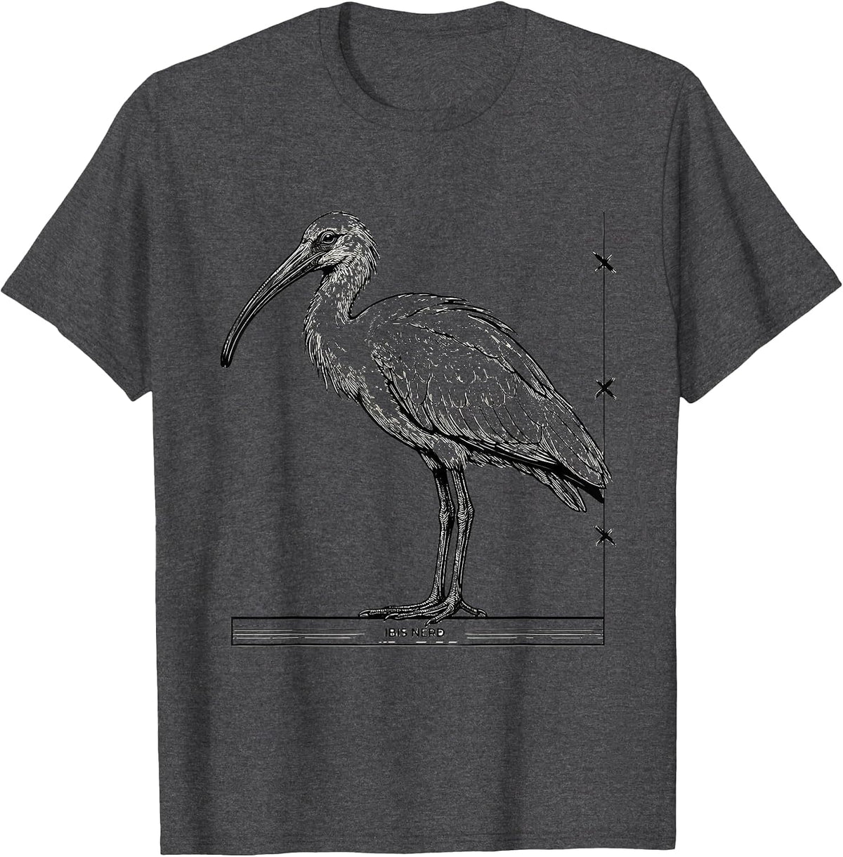 Men's Ibis Nerd Funny Bird Watching Birding Bird Lover T-Shirt - Dark Heather Grey