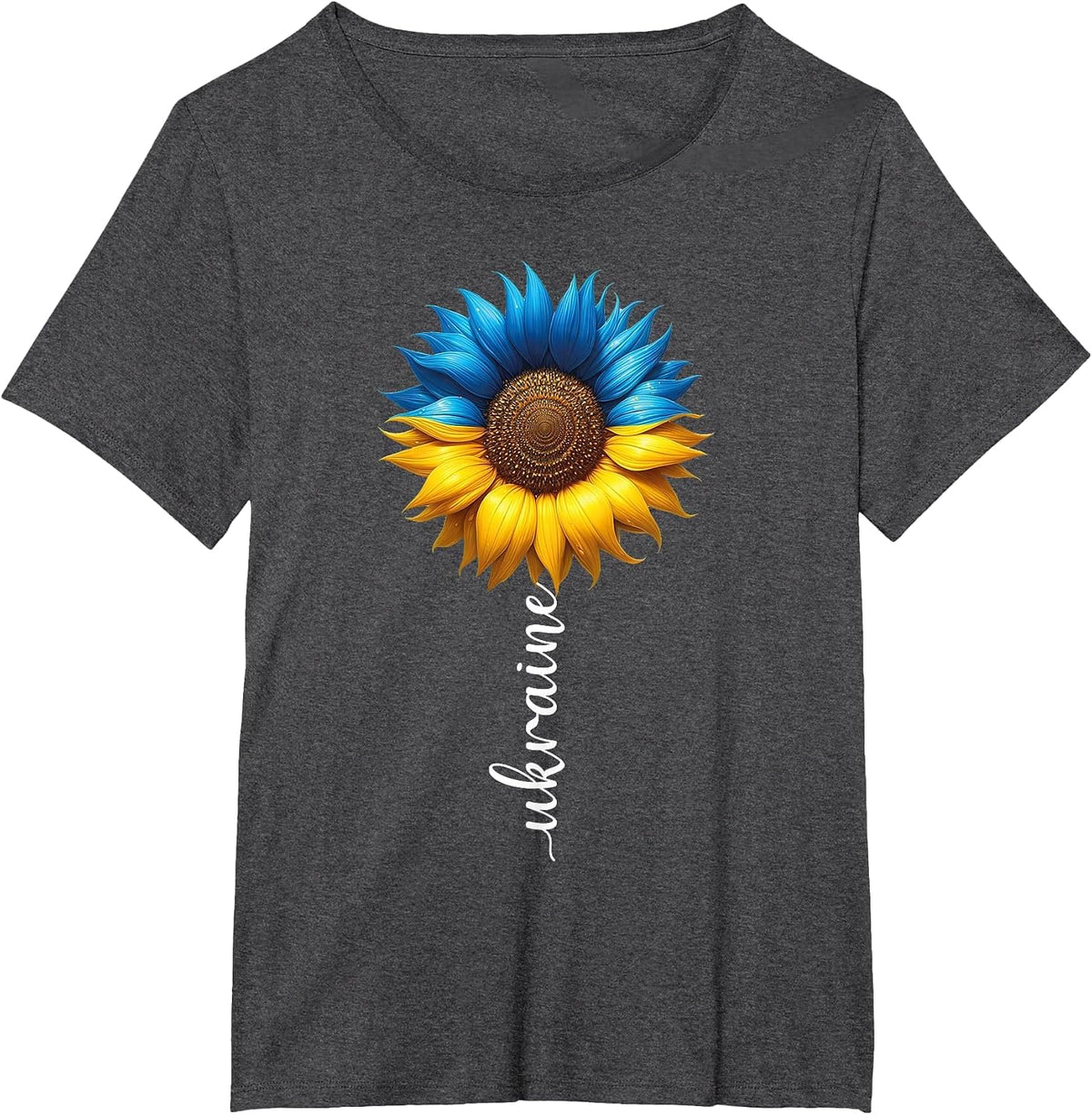 Ukraine Flag Sunflower Vintage Ukrainian Support Ukraine T-Shirt - Dark Heather Grey