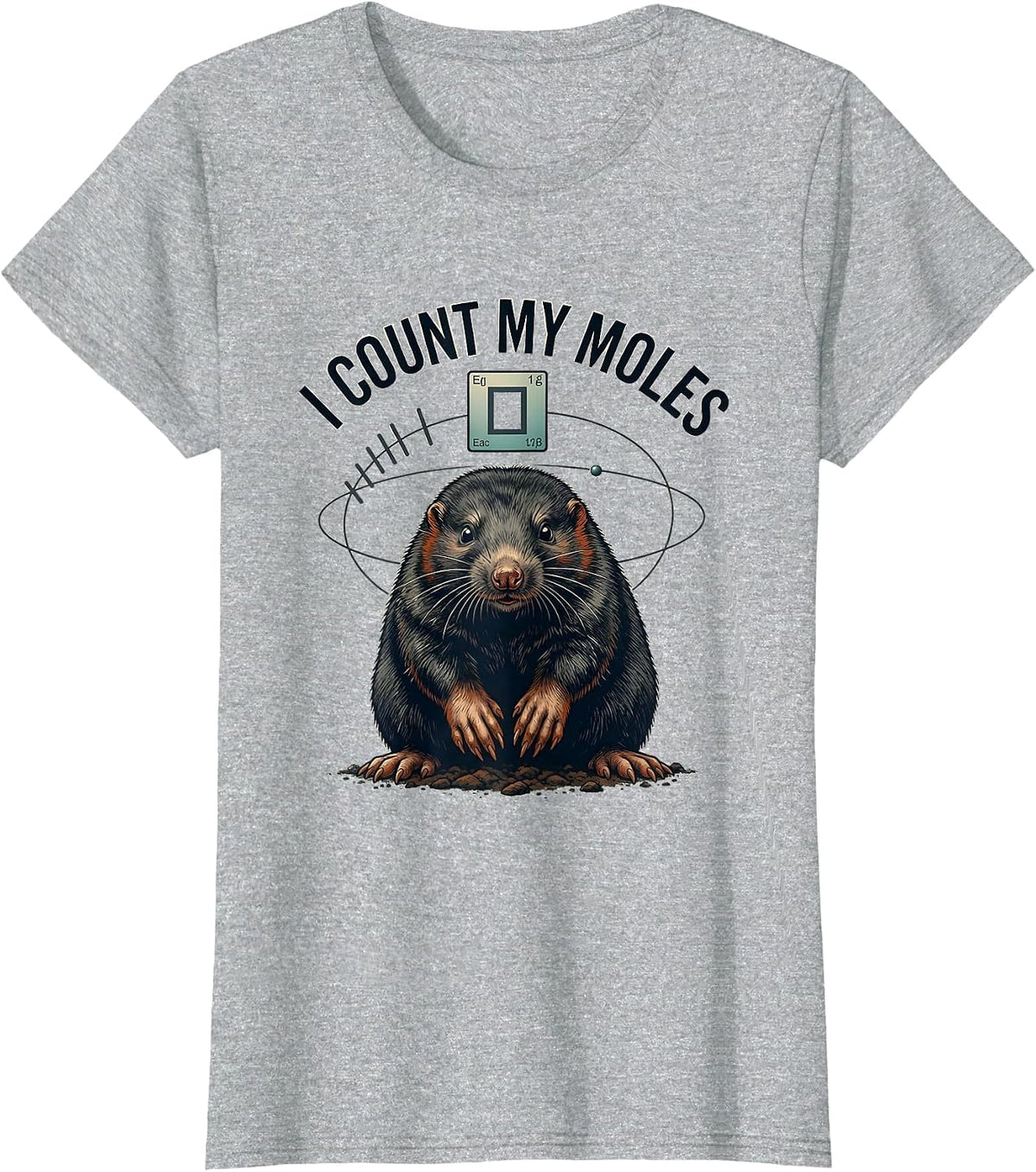 I Count My Moles Funny Science Chemistry Nerd Humor Gift T-Shirt - Heather Grey