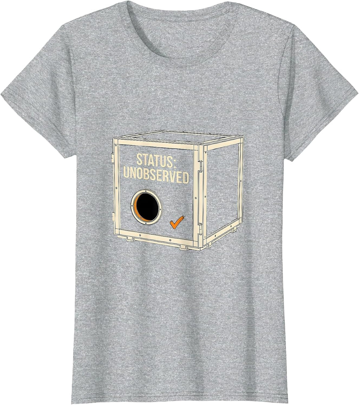 Status Unobserved Funny Quantum Physics Cat Lover T-Shirt - Heather Grey