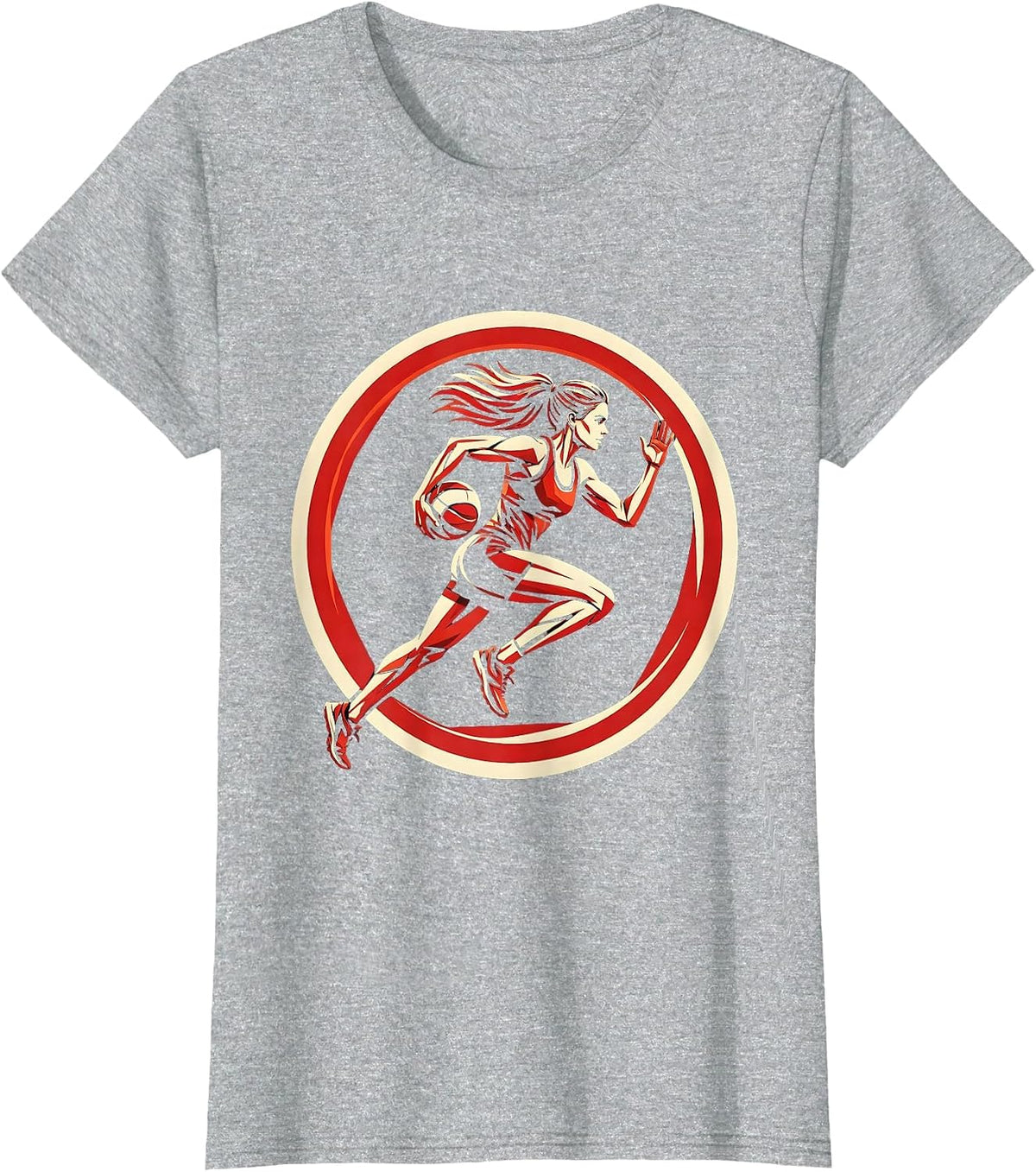 Rugby Sprint Graphic - Ball Carrier in Full Stride T-Shirt - Heather Grey