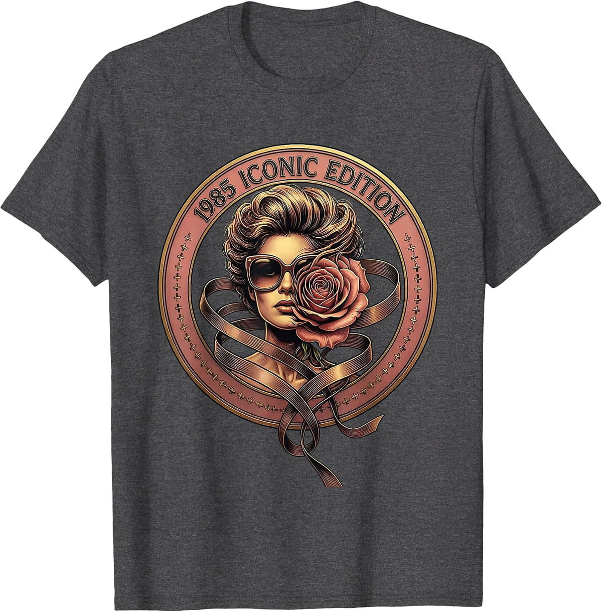 Vintage 1985 Iconic Edition Classic Retro Design T-Shirt - Dark Heather Grey