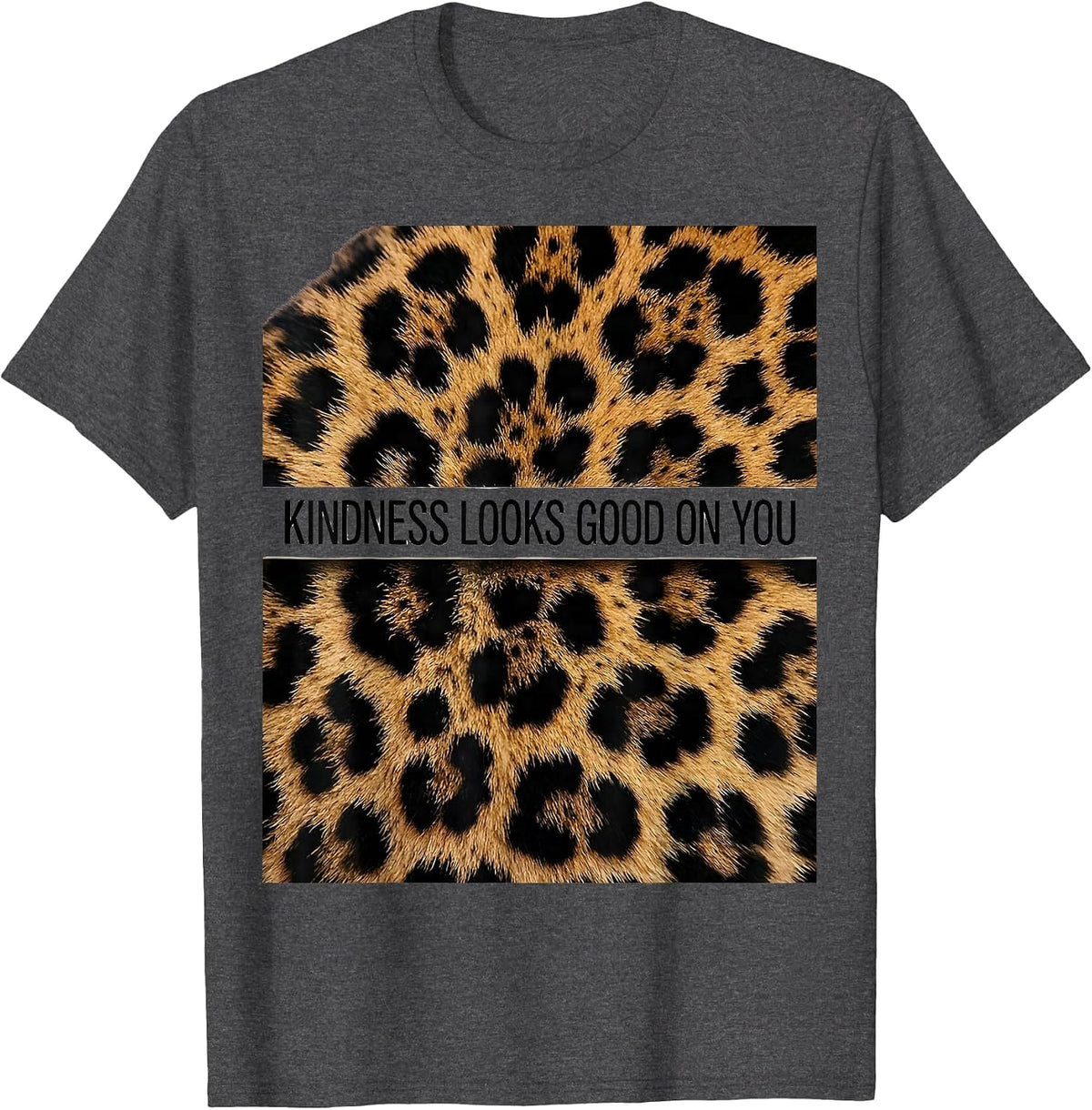 Men's Kindness Looks Good On You Positivity Design T-Shirt - Dark Heather Grey