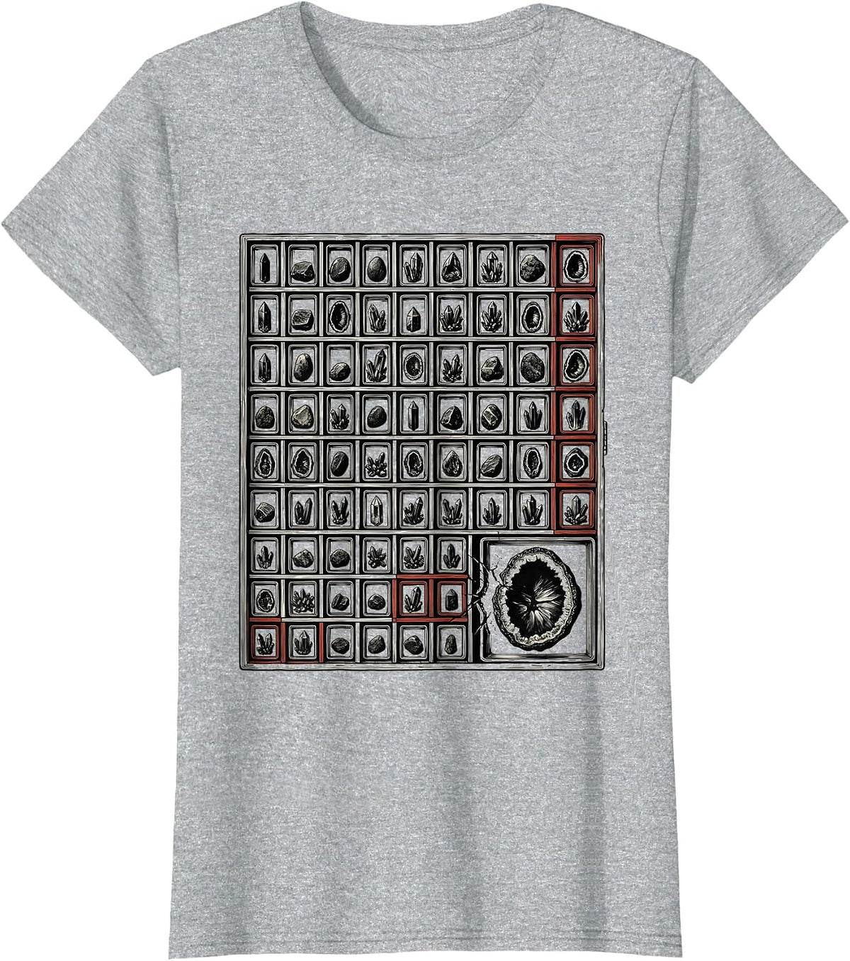 Type Case Mineral Collector Geology Humor Geode Hunter T-Shirt - Heather Grey