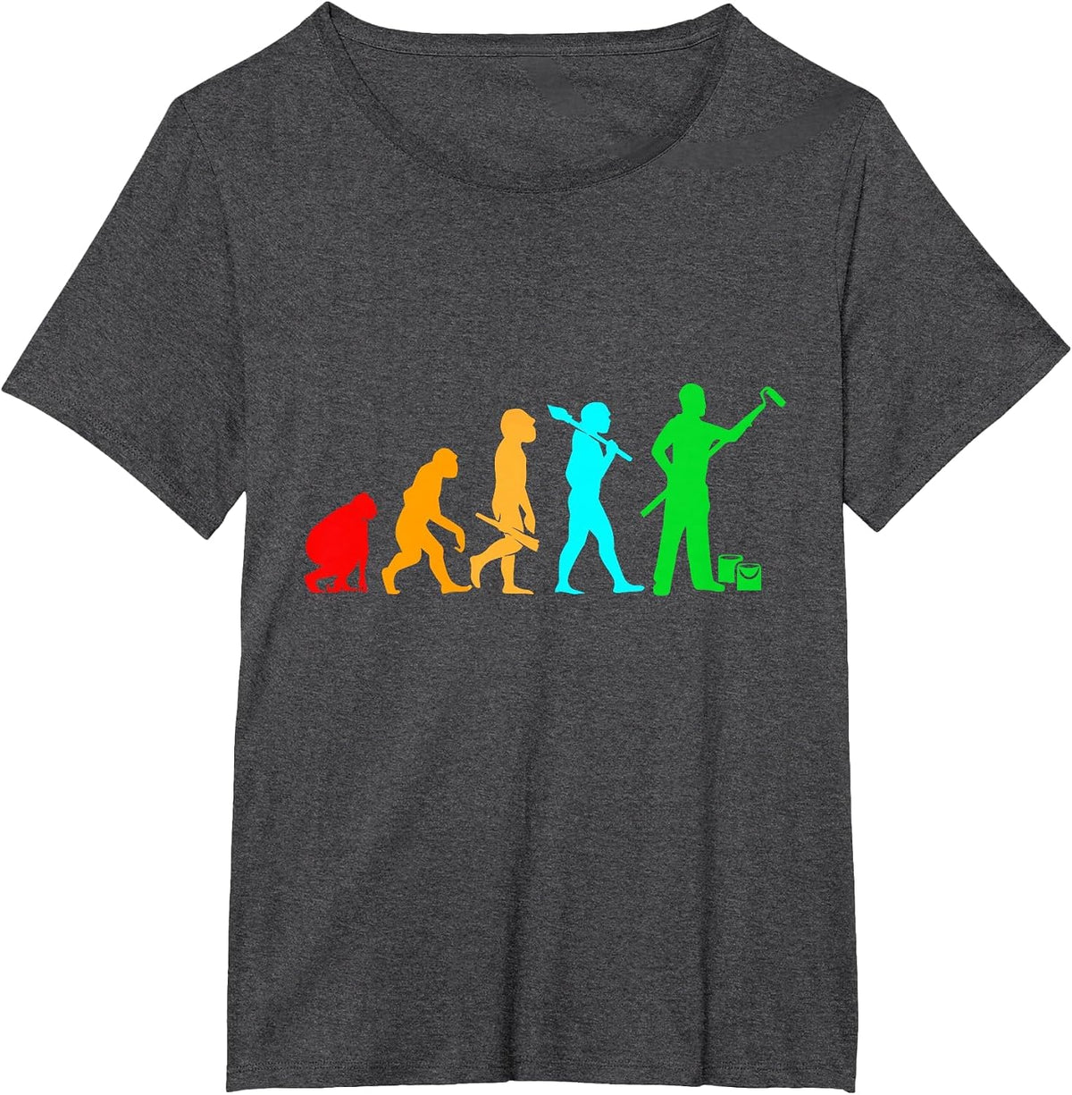 Evolution Paint Artist House Painter for Men T-Shirt - Dark Heather Grey