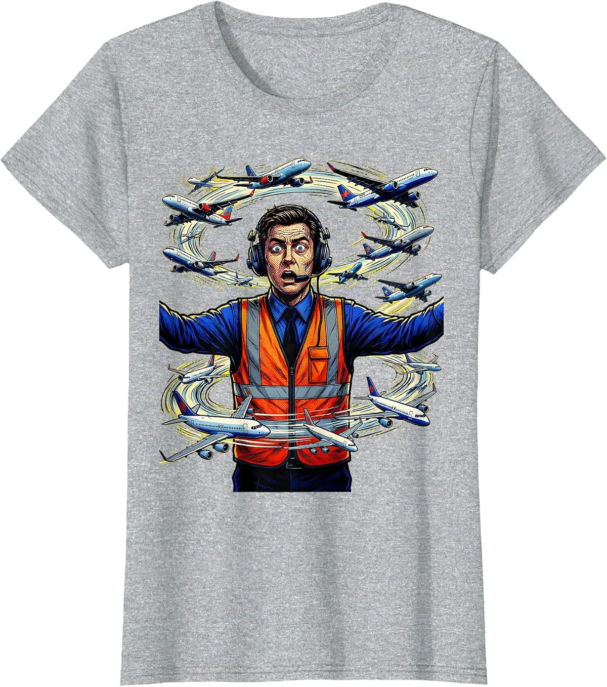 Women's Chaos Coordinator Air Traffic Controller Graphic T-Shirt - Heather Grey