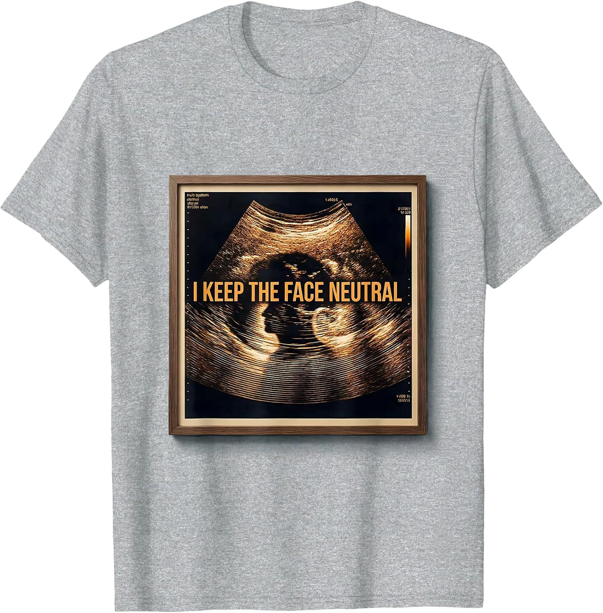 Men's I Keep The Face Neutral Generative Plotter Mammography Tech T-Shirt - Heather Grey