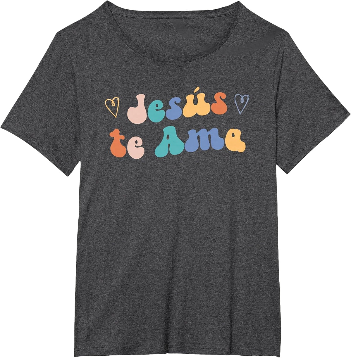 Jesus te AMA | Spanish Inspiring Loving Quote T-Shirt - Dark Heather Grey