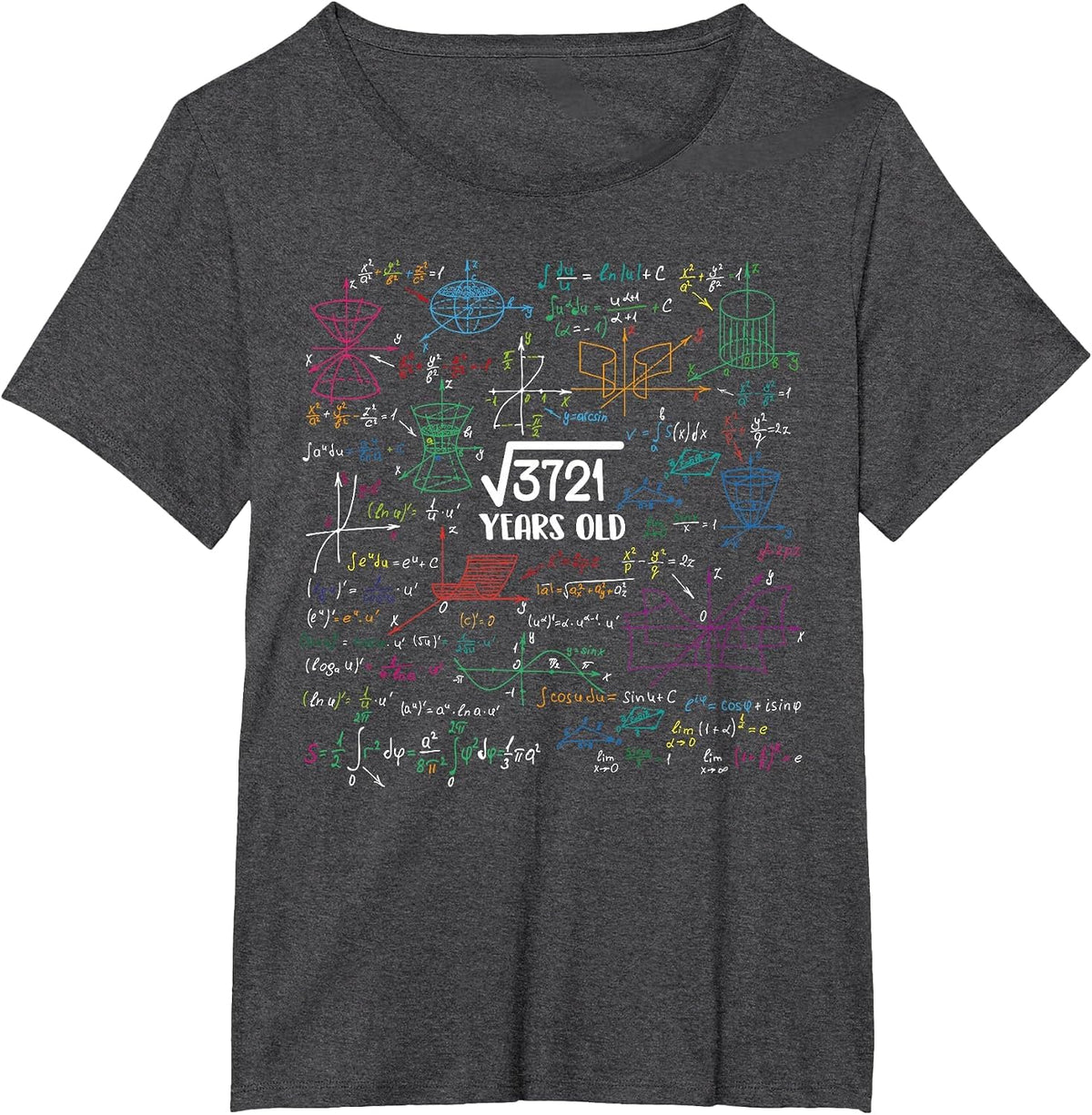 Square Root of 3721-61 Year Old Math Lovers 61th Birthday T-Shirt - Dark Heather Grey