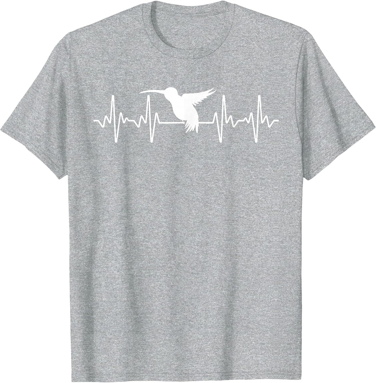 Cool Hummingbird for Men Women Heartbeat Bird Lover Birding T-Shirt - Heather Grey