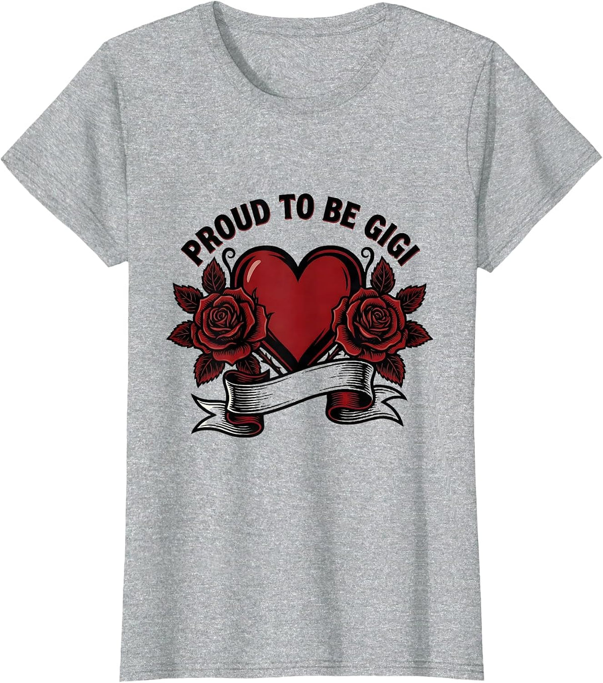 Proud to Be Gigi Grandma Gift Design T-Shirt - Heather Grey