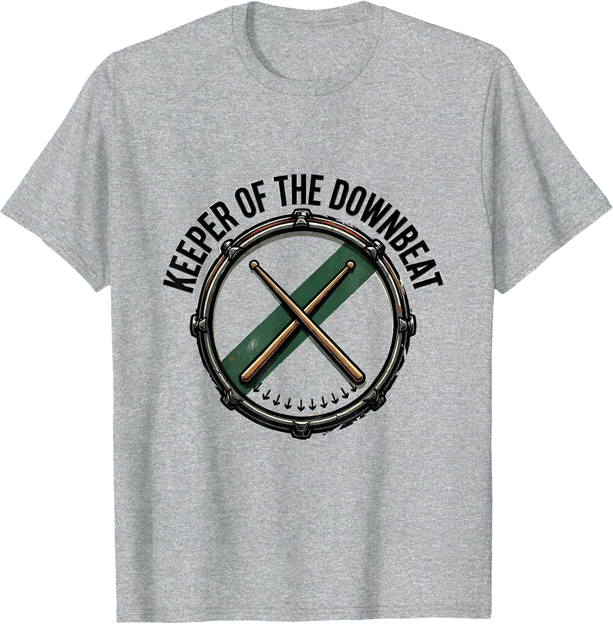 Men's Keeper Of The Downbeat Vintage Drummer Drumline T-Shirt - Heather Grey