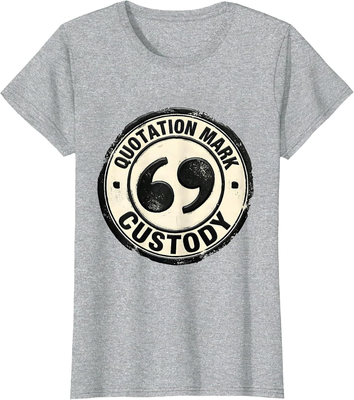 Quotation Mark Custody Funny Grammar Teacher Humor English T-Shirt - Heather Grey