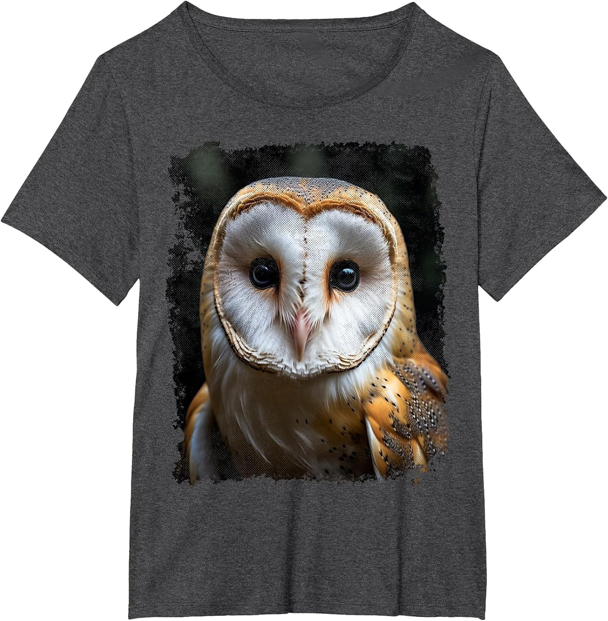 Vintage Barn Owl Animal Graphic T-Shirt - Dark Heather Grey