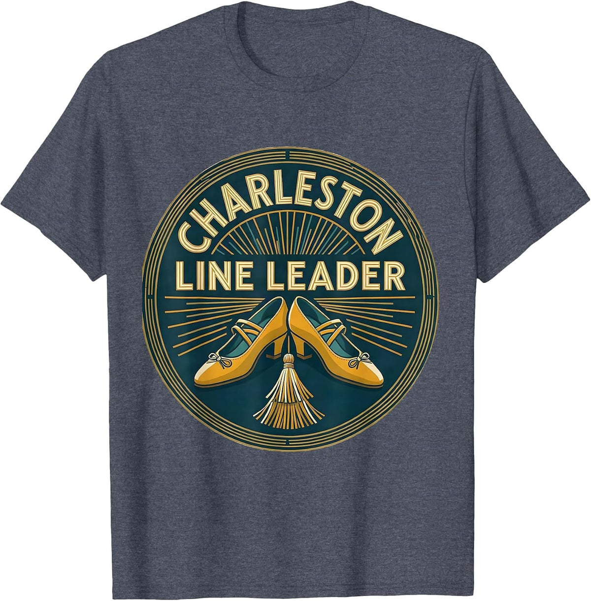 Charleston Line Leader Roaring 20s Party Costume Flapper T-Shirt - Heather Blue