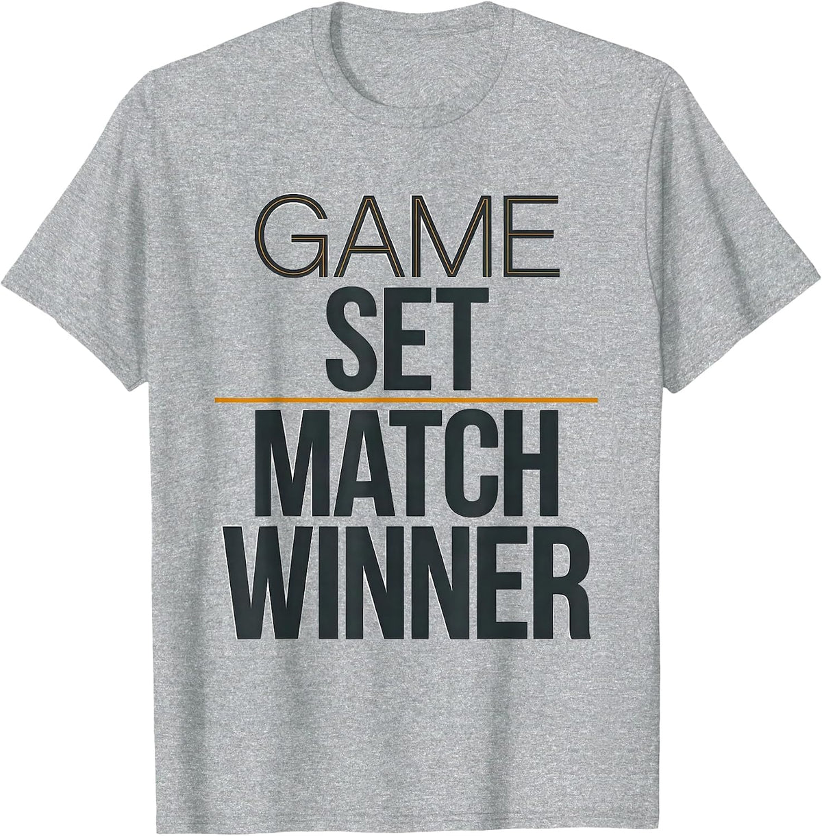 Men's Game Set Match Winner Tennis Design T-Shirt - Heather Grey