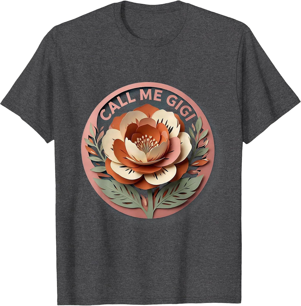 Men's Call Me Gigi Proud Grandparent Design T-Shirt - Dark Heather Grey
