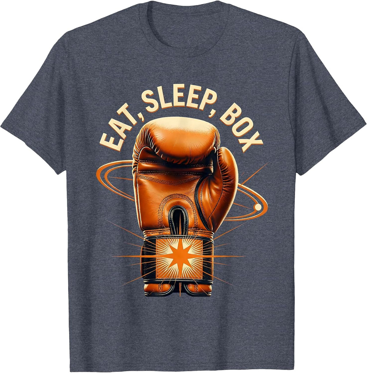 Eat Sleep Box Repeat Boxing Lifestyle Design T-Shirt - Heather Blue