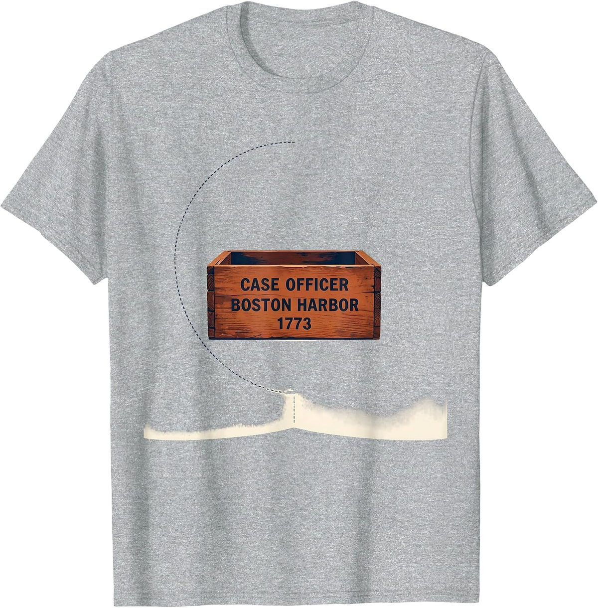 Men's Case Officer Boston Harbor 1773 Funny History Teacher 4th T-Shirt - Heather Grey