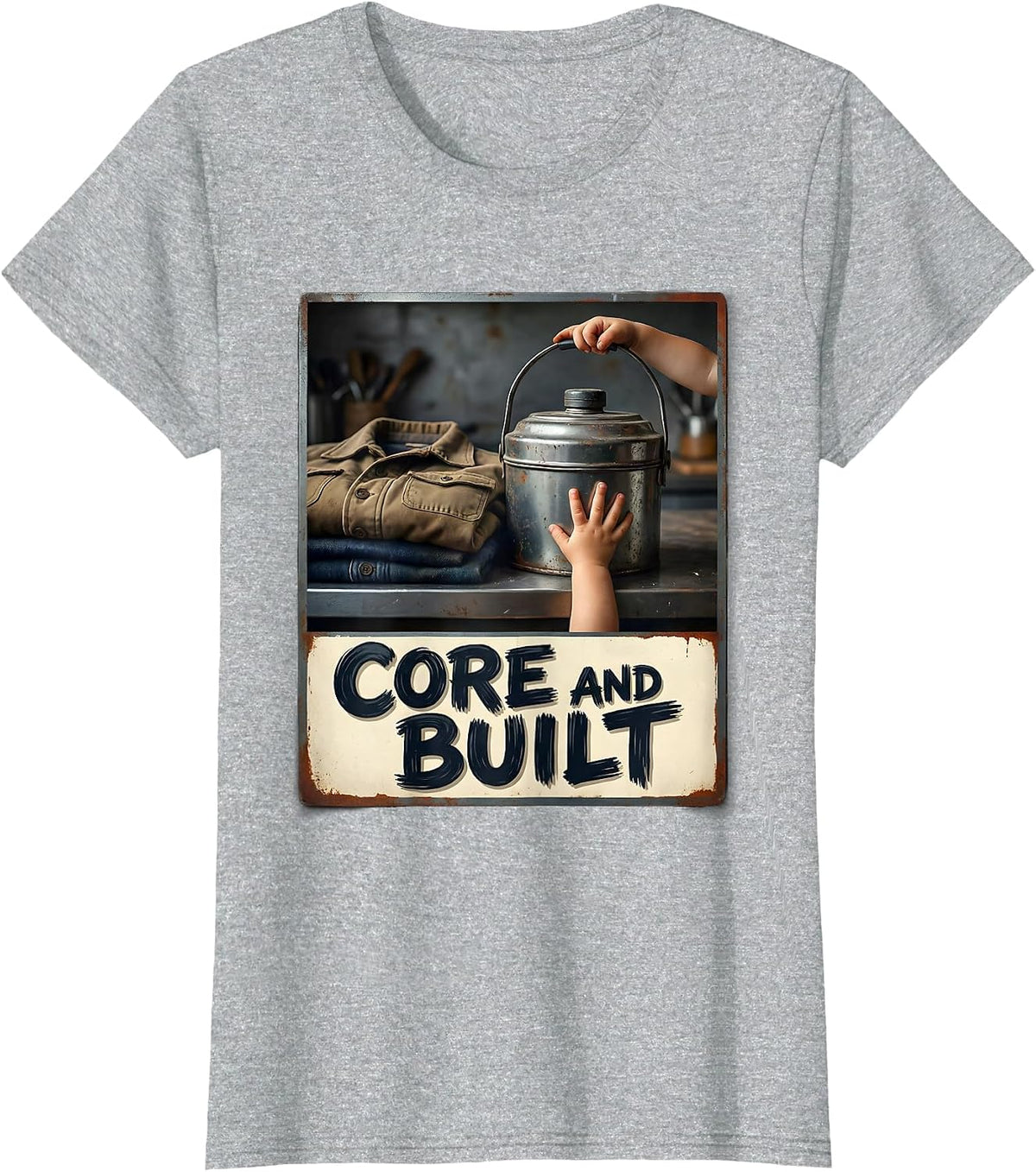 CORE AND BUILT Union Strong Labor Pride Skilled Worker T-Shirt - Heather Grey